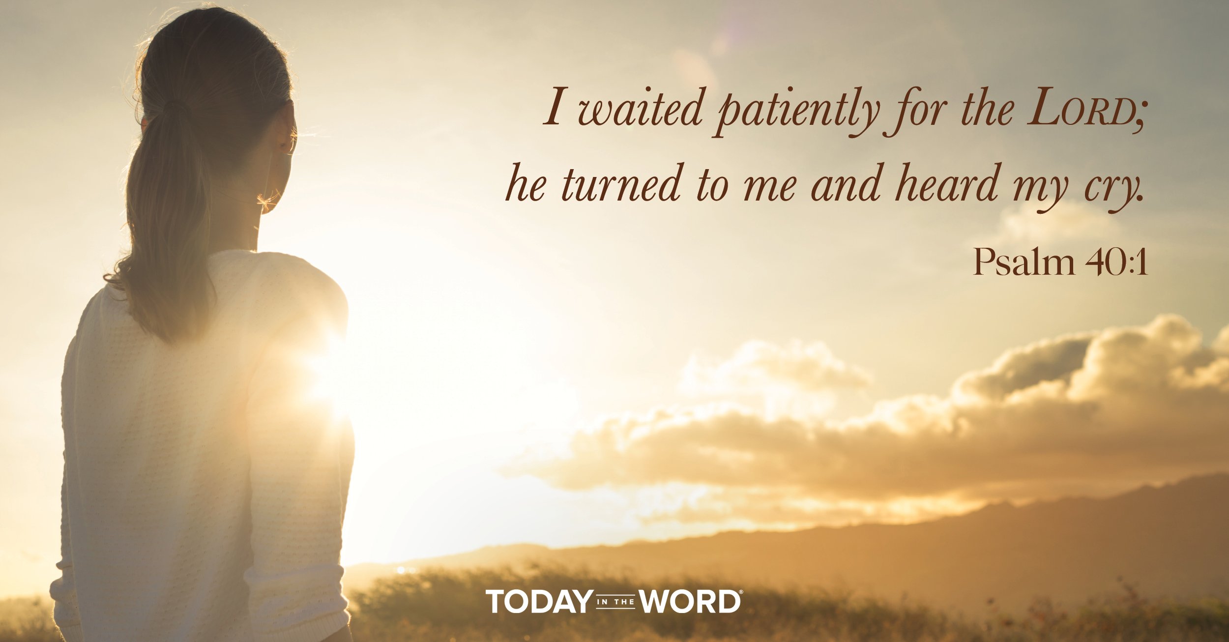 Daily Devotional Bible Verse | Psalm40:1 I waited patiently for the LORD; he turned to me and heard my cry.