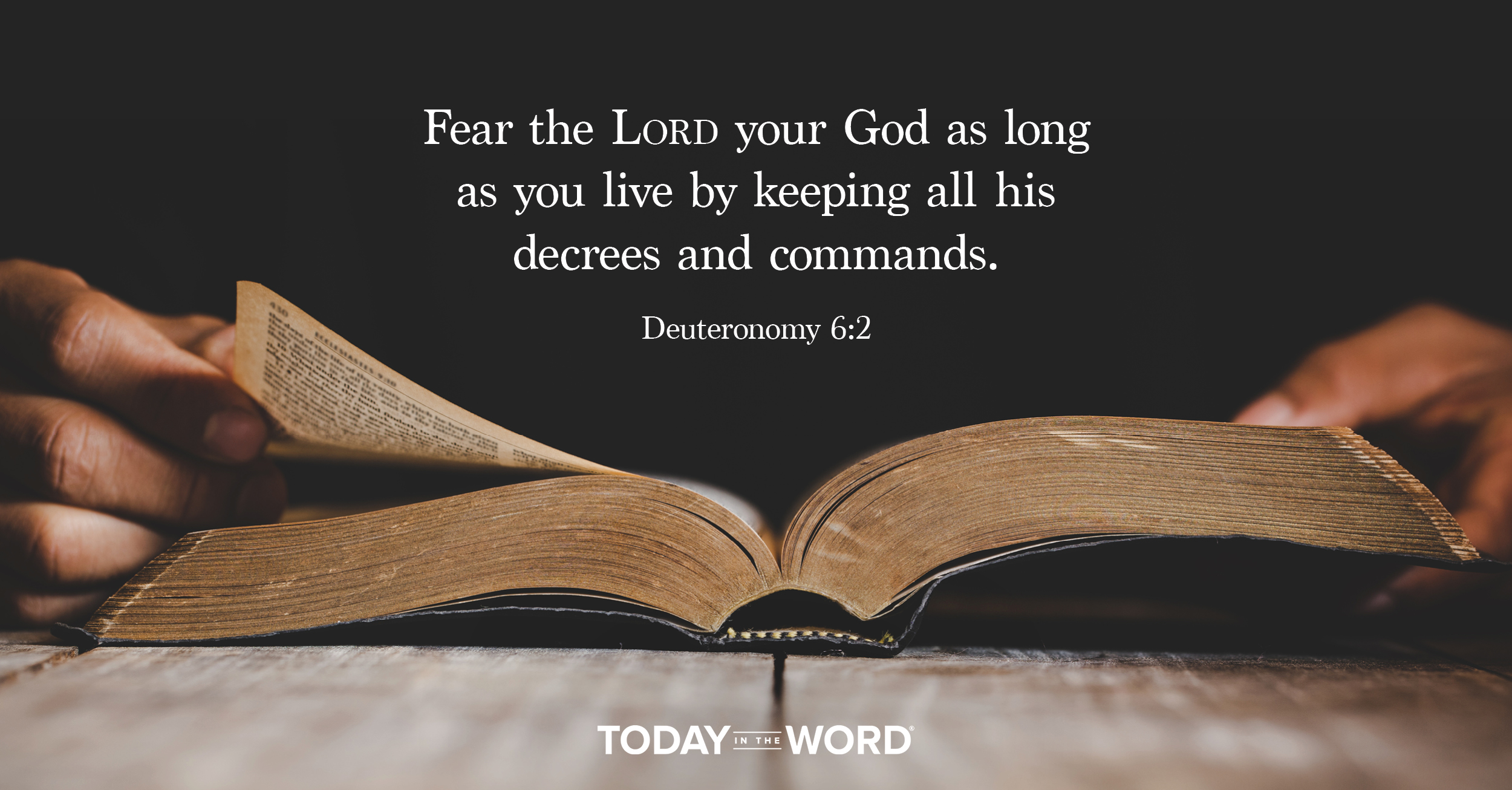 Daily Devotional Bible Verse | Deuteronomy 6:2 Fear the Lord your God as long as you live by keeping all his decrees and commands.